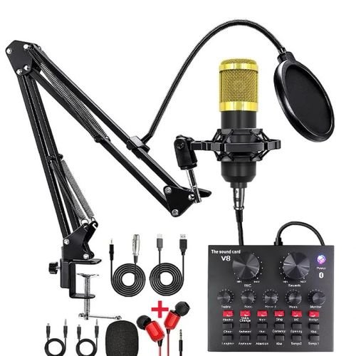 Ensemble complet de microphone   condensateur avec Carte Son