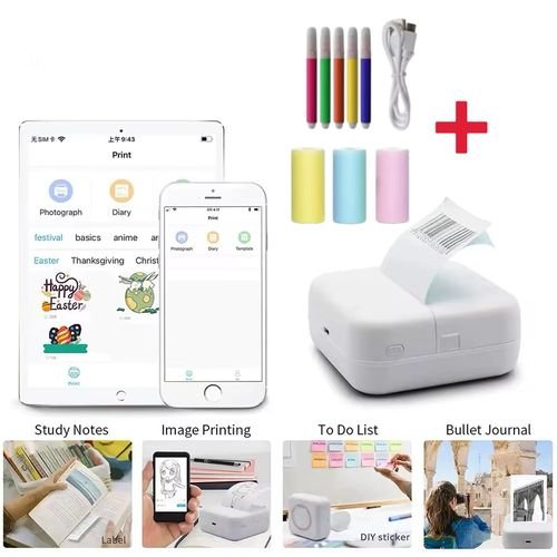 Imprimante thermique de poche pour Photos de style rétro, étiquette autocollante
