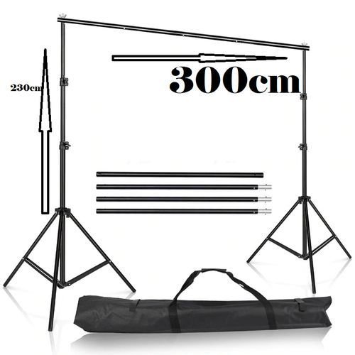 General Support de fond Kit de système de Support de toile de fond 7 pieds/300 CM par 7 pieds/300 CM de large avec sac de transport Portable pour la vidéo