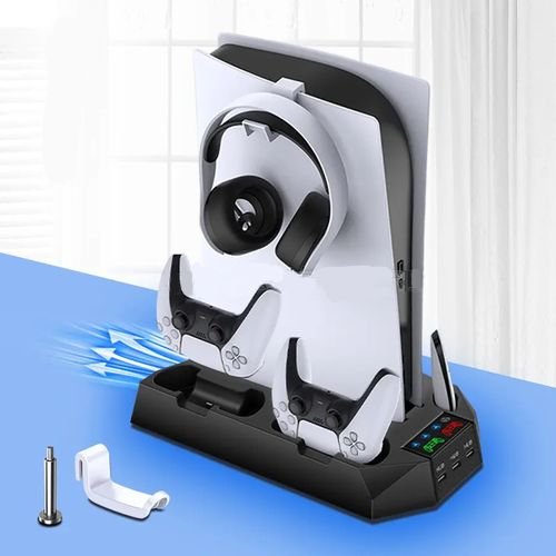 Support multifonctionnel universel PS5, 2 manettes de jeu , ventilateur de refroidissement,