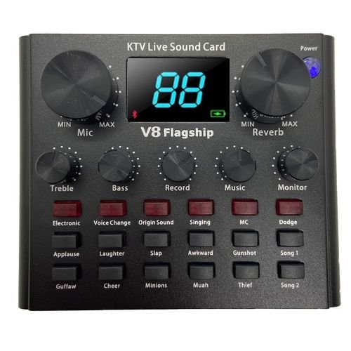 Live Sound Card, Voice changer device, Mini Sound Mixer Board, Portable Sound Mixer Multiple Sound Effect for Mobile Phone