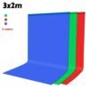 Arrière-plan de photographie, écran ChromaKey,3x2m /Vert /bleu /rouge