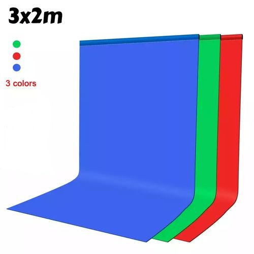Arrière-plan de photographie, écran ChromaKey,3x2m /Vert /bleu /rouge
