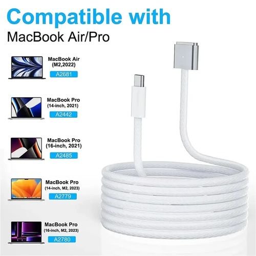 Câble USB Type C vers Magnétique 3, PD 140W, Alimentation Électrique, Compatible pour MacPleAir