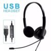 Casque Filaire USB Avec Micro Pour Centre D'appels De Bureau