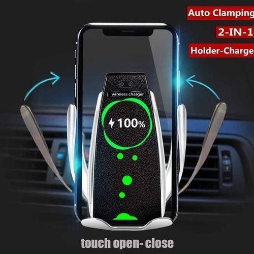 Chargeur De Voiture Sans Fil De Serrage Automatique, Qi Support Téléphone Voiture Chargeur Sans Fil À Induction Rapide , 360 ° Rotation