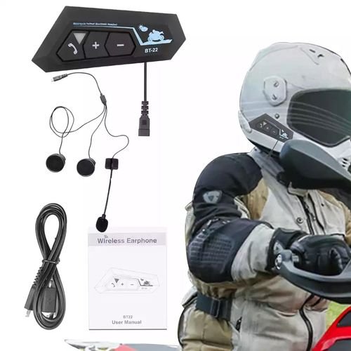 casque Bluetooth BT-22 pour moto avec Microphone