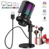 ميكروفون RGB إلى USB متوافق مع Windows/Mac/Android/iOS/+ 3 أمتار