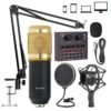 kit Microphone à condensateur BM800 + carte son V8 pour Streaming en direct, enregistrement Youtube