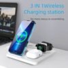 Chargeur magnétique sans fil avec lumière RGB pour iOS Android AirPods iWatch