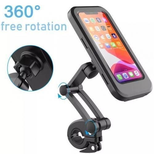 Support de téléphone portable rotatif étanche pour moto et vélo