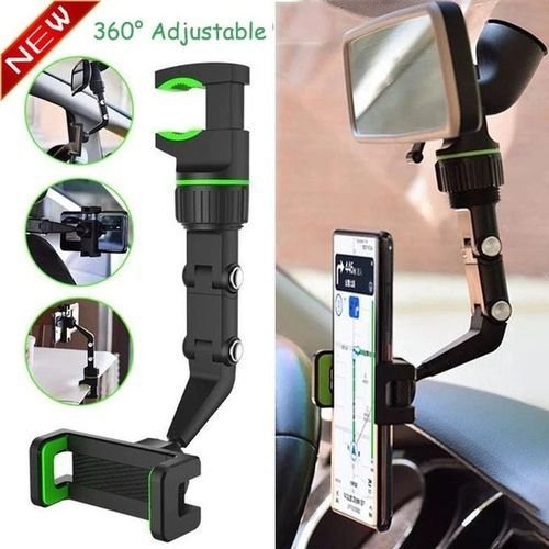 Support de téléphone multifonction rétroviseur de voiture avec rotation à 360°, réglable