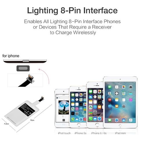 Récepteur de chargeur sans fil Portable, pour iPhone 5 6 7