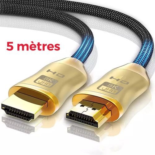 Câble HDMI 2.1 8K 60Hz 48Gbps, (5m) Gold
