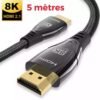Câble HDMI 8K 2.1, pour séries X, PS5, PS4, ordinateurs portables Chromebook, répartiteur HDMI (5m)