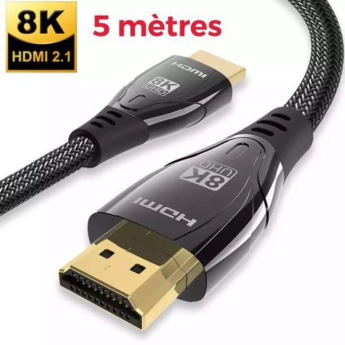 Câble HDMI 8K 2.1, pour séries X, PS5, PS4, ordinateurs portables Chromebook, répartiteur HDMI (5m)