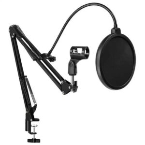 Support et filtre anti-pop de bras de suspension réglable pour microphone,