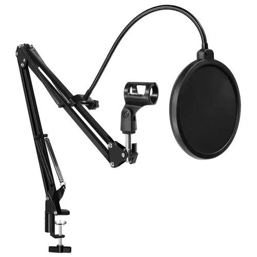 Support et filtre anti-pop de bras de suspension réglable pour microphone,