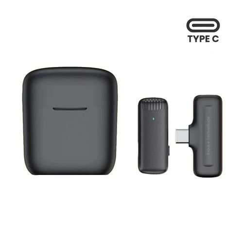 Microphone cravate Typ-C sans fil à réduction de bruit avec baie de charge