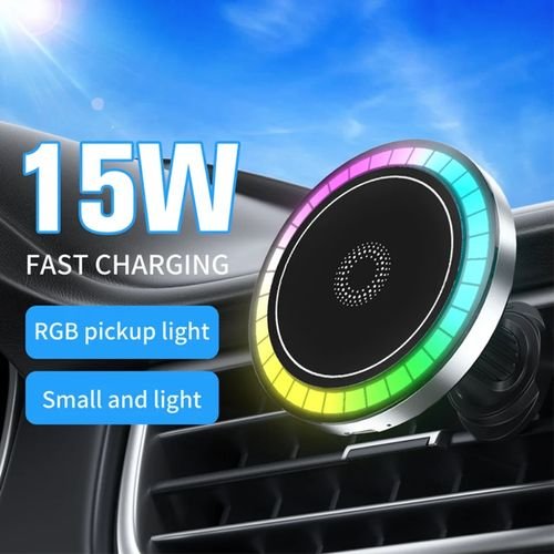 Chargeur rapide sans fil avec lumière RVB, 15W