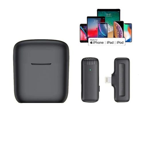 Microphone cravate pour iPhone sans fil avec baie de charge