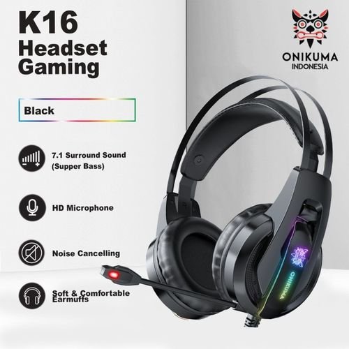 Onikuma Casque de jeu K16 RGB filaire avec micro HD