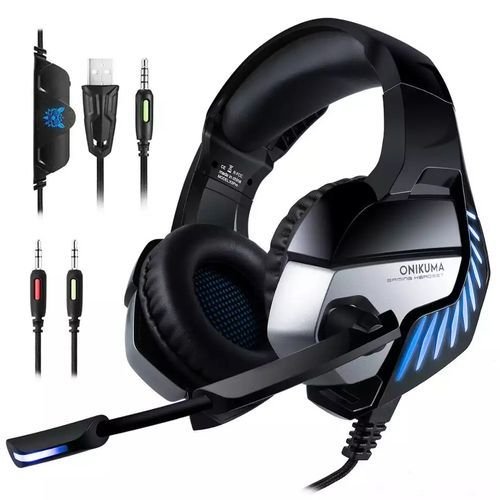 Onikuma casque ONIKUMA K5 Pro  de jeu PlayStation filaire stéréo casque de jeu casque avec Microphone LED lumières pour PC ordinateur portable tablette Xbox One