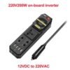Onduleur de voiture 200W, 12V DC à 220V AC