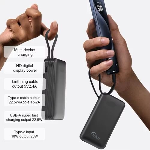 Joko PowerBank JK-P19 de 9000 mAh avec charge rapide de 22,5 W, compatible PD3.0