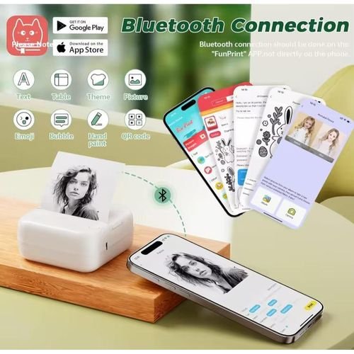 Imprimante thermique de poche pour Photos de style rétro, étiquette autocollante