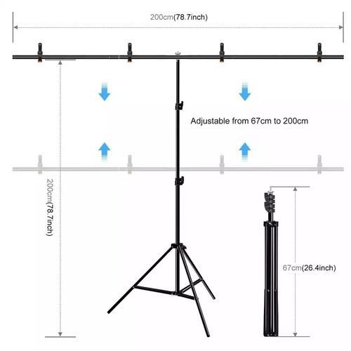 Support d'arrière-plan en métal pour studio Photo (2m x 2m)