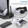Support multifonctionnel universel PS5, 2 manettes de jeu , ventilateur de refroidissement,