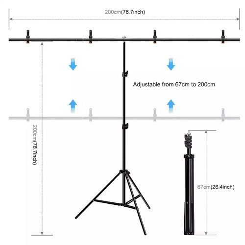 General Support d'arrière-plan en métal pour studio Photo (2m x 2m)