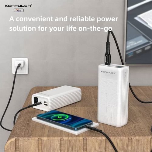 Konfulon Power bank 50000 mAh Charge rapide PD 20W USB-C QC4.0 + 22.5W QC3.0 USB-A