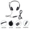 Casque Filaire USB Avec Micro Pour Centre D'appels De Bureau
