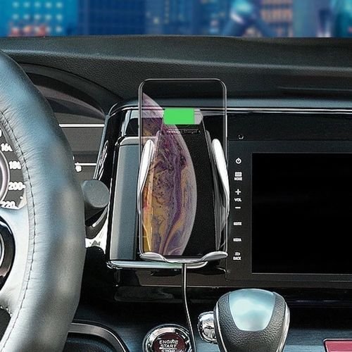 Chargeur De Voiture Sans Fil De Serrage Automatique, Qi Support Téléphone Voiture Chargeur Sans Fil À Induction Rapide , 360 ° Rotation