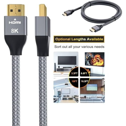 Câble HDMI 2.1 8K 60Hz 48Gbps, (3m)