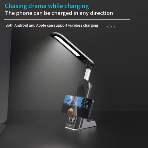 5 en 1 Chargeur sans fil 30W charge rapide avec affichage de l'heure