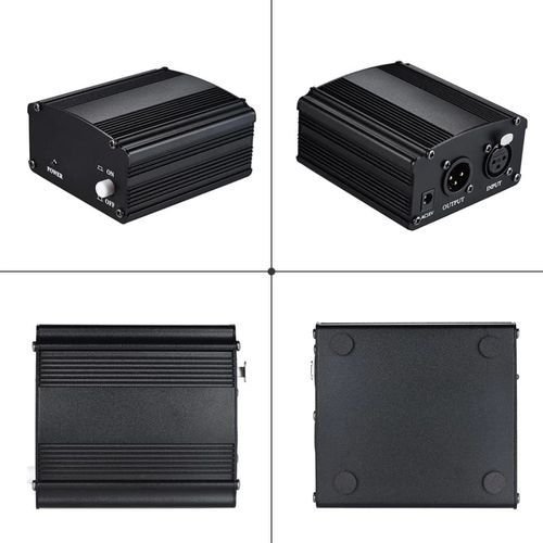 مزود طاقة فانتوم احترافي 48 فولت لميكروفون استوديو مكثف ،