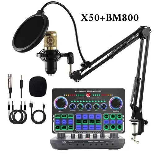 ميكروفون مكثف BM800 مع بطاقة Bluetooth X50