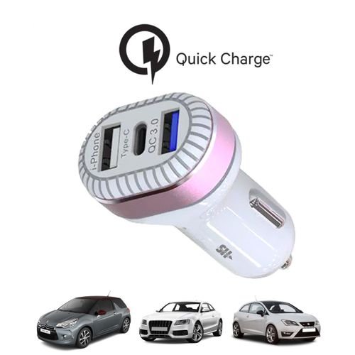 SH chargeur de voiture 3 en 1 double USB, avec Interface Type