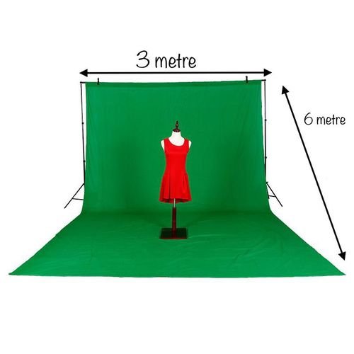 arrière-plan vert de photographie 3x6m avec Support 3x3m