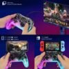 Manette de jeu sans fil pour Nintendo Switch/PS3/PS4/smartphone avec support de téléphone avec lumière RVB