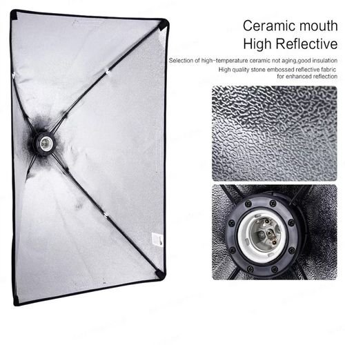 (2 pièces ) Kit de boîte à lumière pour photographie 50x70CM+2 trépied+2 ampoules