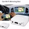 Présentoir WiFi pour voiture Partage de téléphone à affichage de voiture Airplay Allshare Cast Miracast DLNA en miroir Mirrast Supporte IOS - Android Navigation GPS avec sortie RCA (CVBS) et HDMI