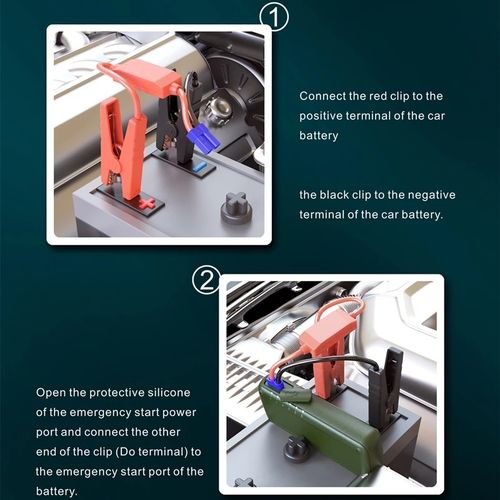 Konfulon démarreur d'urgence de saut de voiture, batterie d'alimentation, avec double sortie USB, torche LED, SOS,