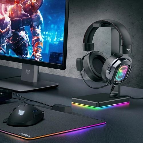 Onikuma Casque K3 de jeu stéréo filaire RGB avec micro, pour PC/PS4 PS5/Xbox/Nintendo switch