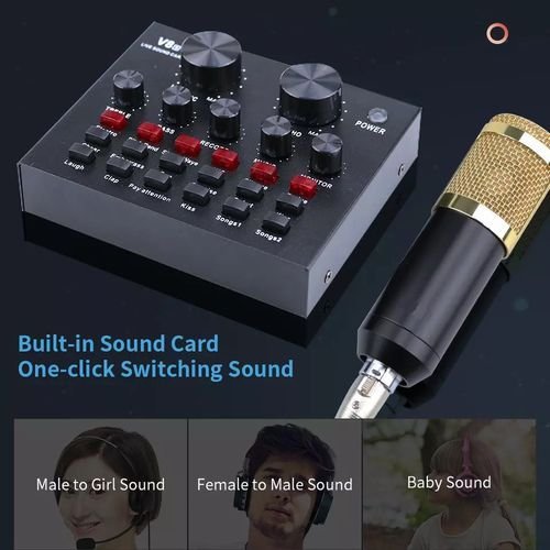 Pack Microphone de Studio avec carte son V8 Flagship et son Support Flexible