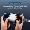 Plustar محول USB 3.0 OTG لنقل بيانات iPhone iOS ، قرص U ، ماوس ، لوحة مفاتيح
