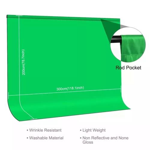 Arrière-plan de photographie, écran ChromaKey,3x2m /Vert /bleu /rouge